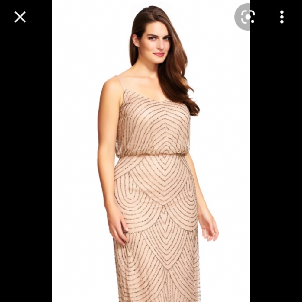 Size 6 Adriana Papell Champagne Bridesmaid Dress